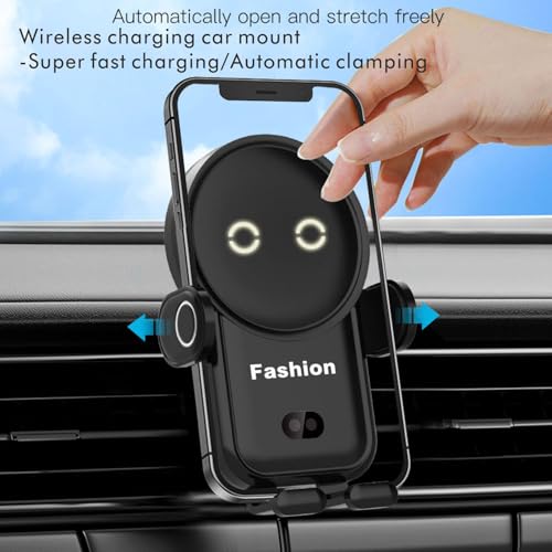 Cell Phone Holder Wireless car Charger,15W Auto Clamping Phone Holders for Your car fit for iPhone 16 15 14 13 12 Mini Pro Max 11 XR, Samsung Galaxy S24 Ultra S23 S22 S21+ Note 20 (Silver) - image 3