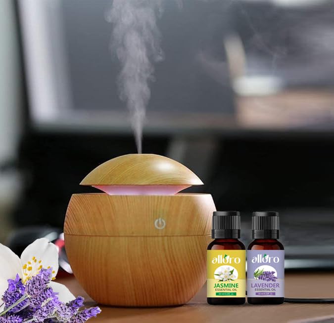 Aromatherapy Diffuser with Lavender & Jasmine Essential Oil Combo, Transform Calming Essence at Home, Work, and Beyond | Aroma Oil for Stress Relief and Better Sleep
