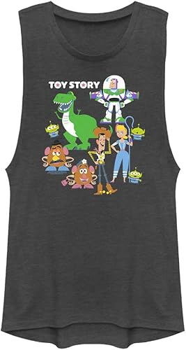 Disney Face Avant Toy Story Chemise, Charbon, L Femme