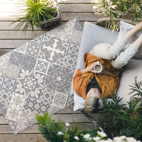 Tapis extérieur jardin rectangle 60x90 résistant terrasse et balcon - 3