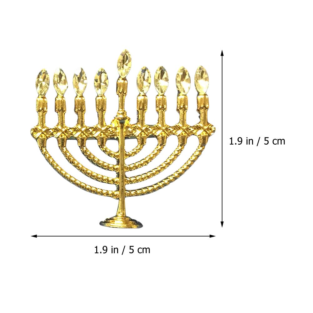 Chag Same’ACH Pack Of 12 Serviette Rings - Jewish Passover Hannukah Napkin Holders, Mirror Gold - View #3