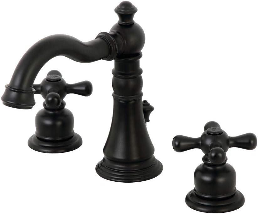 Fauceture FSC1970AX American Classic Widespread Bathroom Faucet with Brass Pop-Up, Matte Black