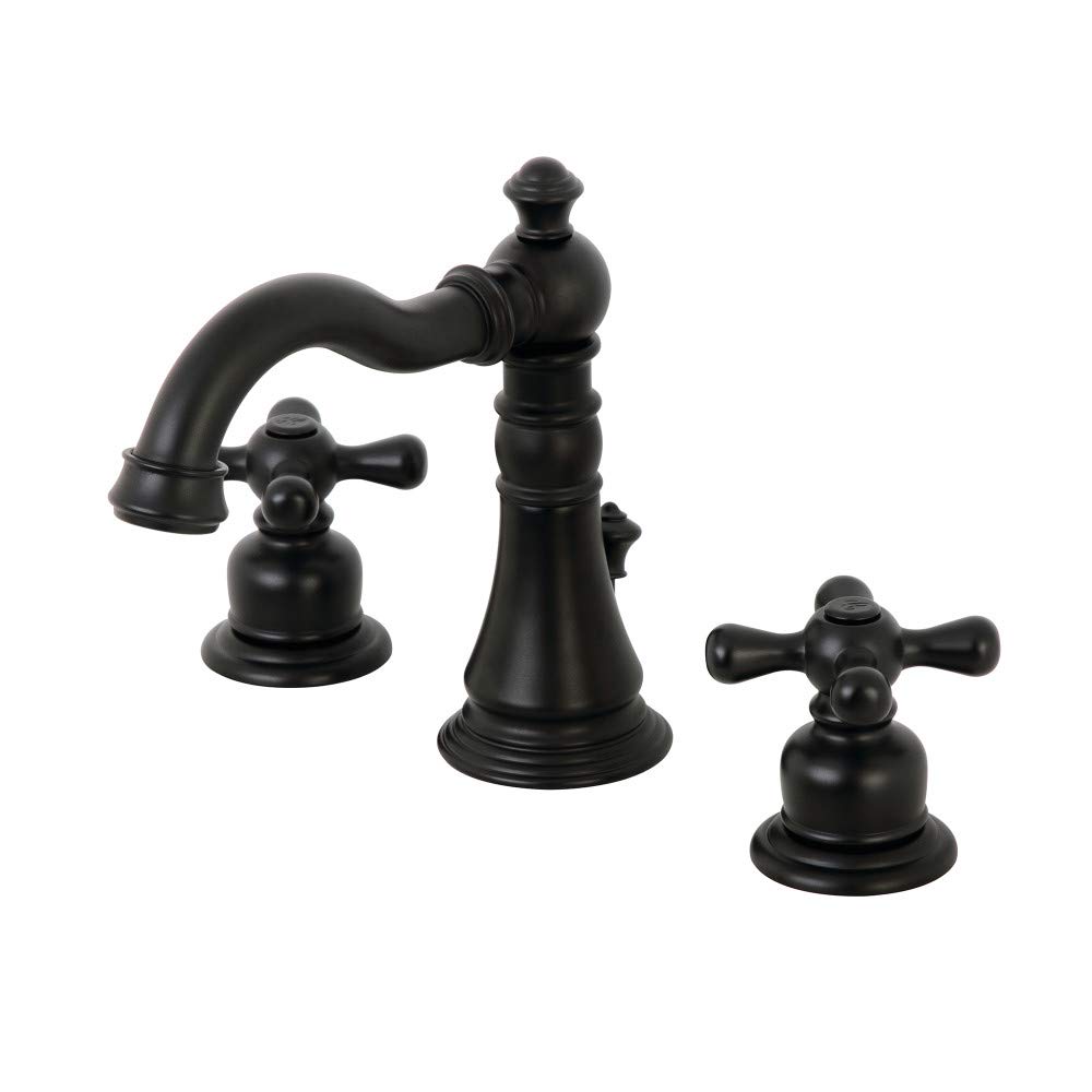 Robinet salle de bain noir mat Kingston FSC1970AX avec vidage automatique pour vasque 3 trous