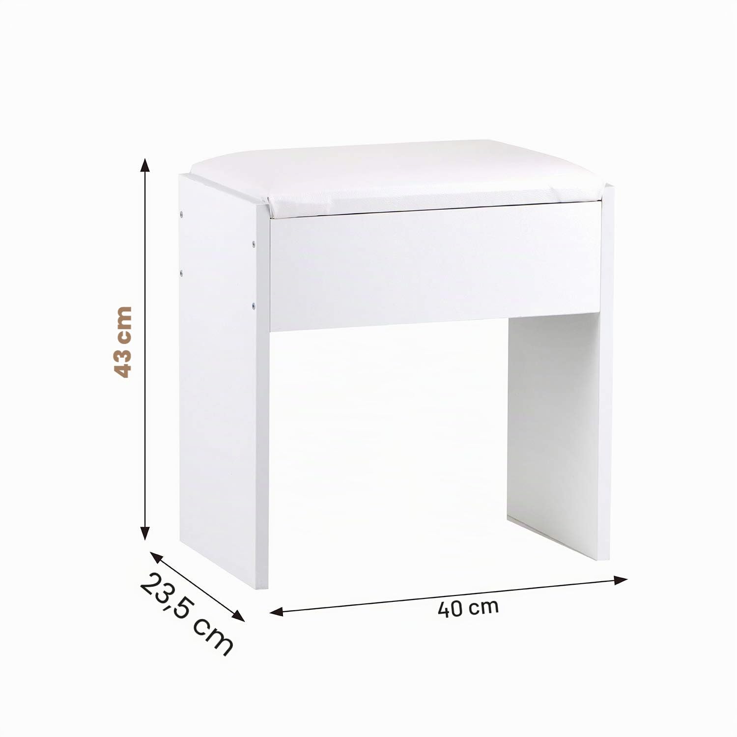 Tabouret de Coiffeuse en Bois Blanc pour Filles - Tabouret de Maquillage Ignifuge - Meuble deChambre à Coucher