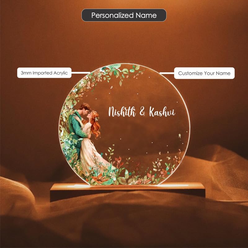 THE GRANDEUR Customised LED Photo Lamp, Personalised Gift for Her, Him, Couples, Wedding, Anniversary, Valentine's Day, Birthday, Design-6 1