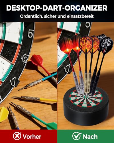 Berrihop Sisal-Halterung für Dartpfeile, Premium Darthalter zur sicheren & stilvollen Aufbewahrung, Mini-Dartständer & professionelles Dart-Zubehör für Zuhause & Verein