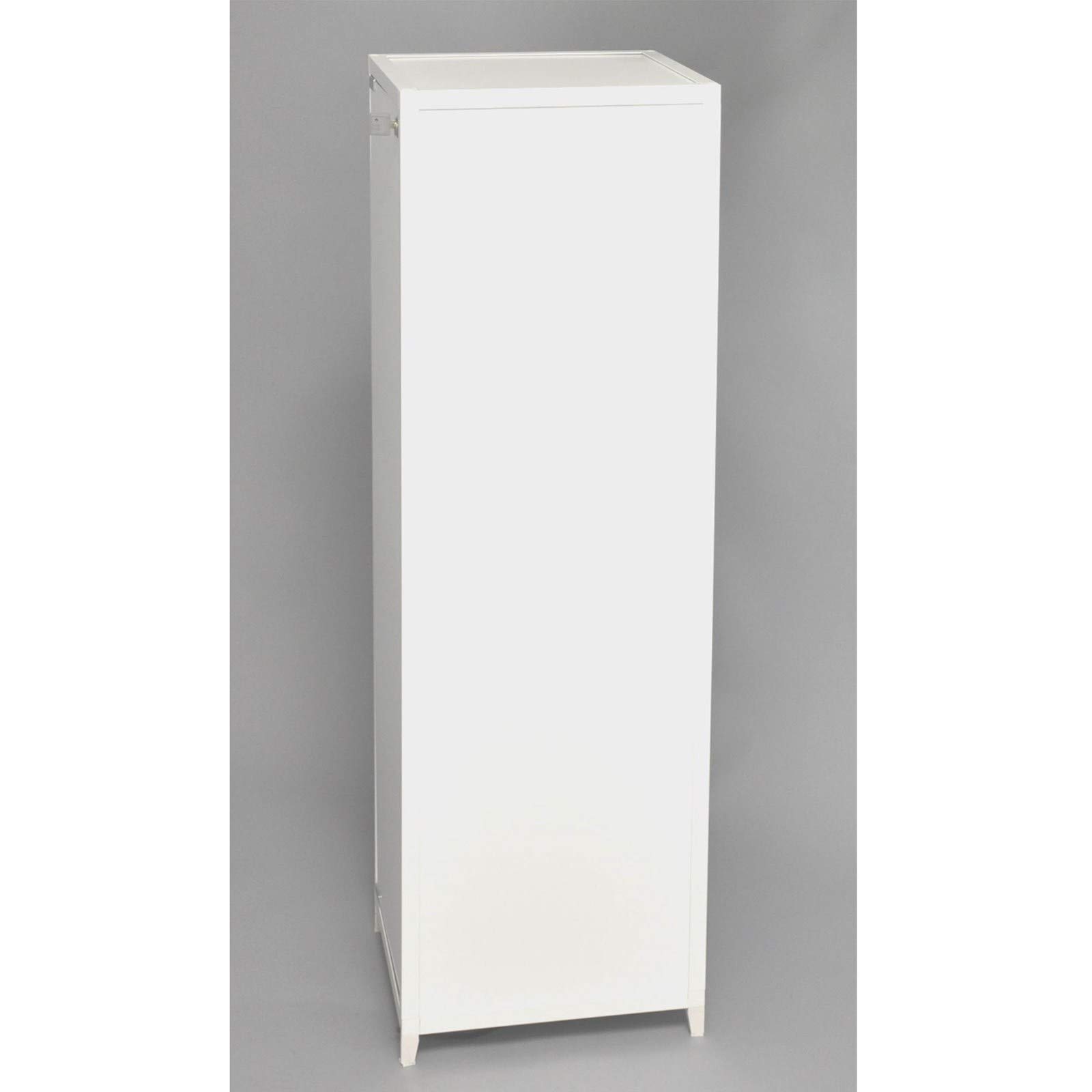 MHN Sockel für Glasvitrinen 42 x 42 x 100 cm - Vitrinen-Podest abschließbare Tür - Alu-Kunststoff weiß pulverbeschichtet - weiße Präsentationssäule für Ausstellungen, Museen & Messen