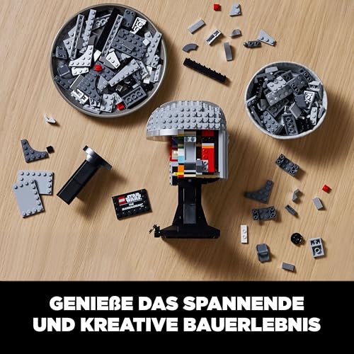 LEGO Star Wars Mandalorianer Helm Modell, Sammlerstück Zimmer-Deko und ein tolles Geschenk für Erwachsene, Bausatz, Männer, Frauen, Mama, Papa, Sammler-Geschenkidee 75328