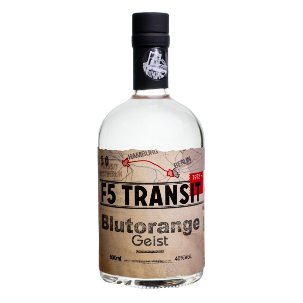 Schnapsgeschenk Nr. 15248 | F5 Blutorange Geist 0.5l (40% Vol) + Feurige Orange - Orange-Chili-Likör 0.5l (20% Vol)+ 2 Gläser in Geschenkkarton mit Goldprägung | Schwechower Brennerei (1229)