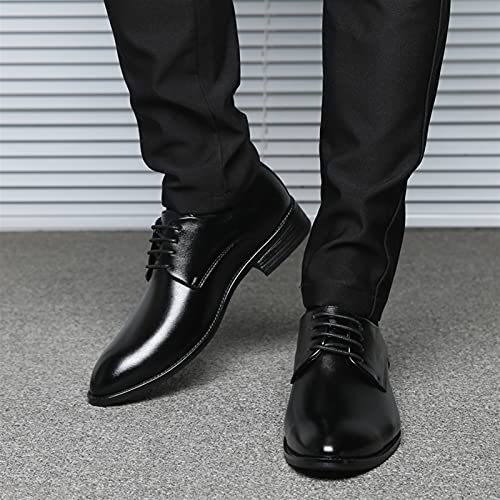 Single Season Oxford Shoes for Men Lace Up Round Toe Derby Shoes Vegan Leather Block Heel Non Slip Resistant Anti-Slip Rubber Sole Wedding Very Popular Among Young People4