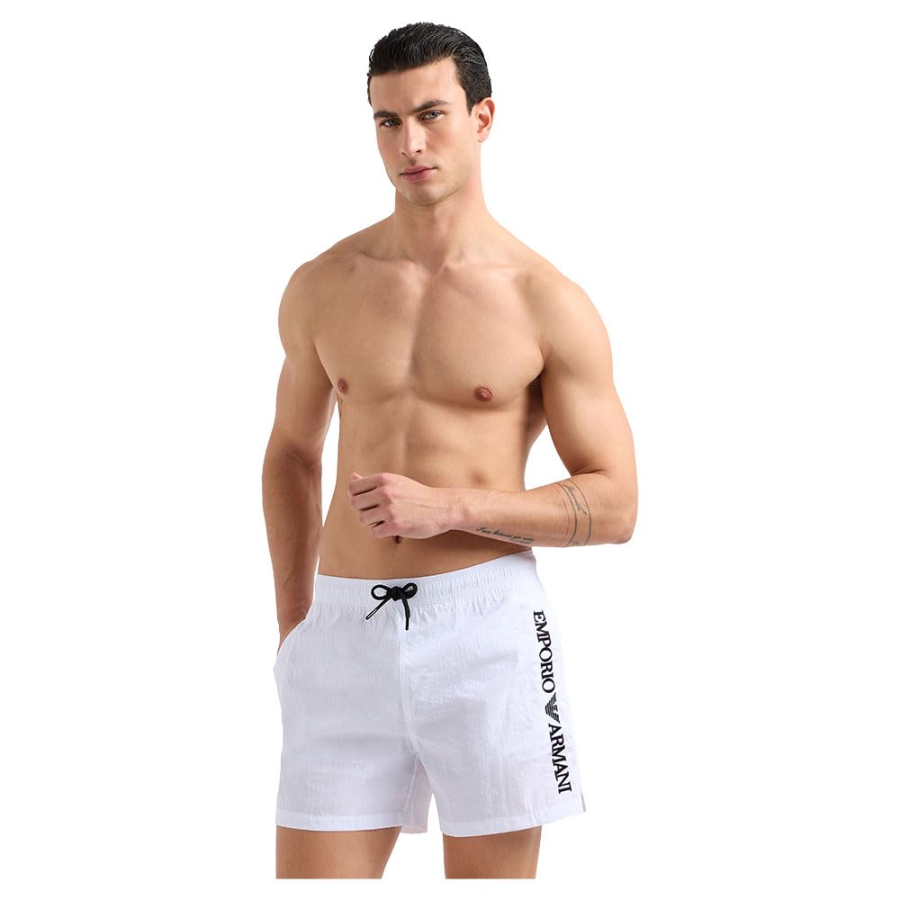 EMPORIO ARMANI Man Embroidery Logo Mid Boxer White XL, weiß, XL