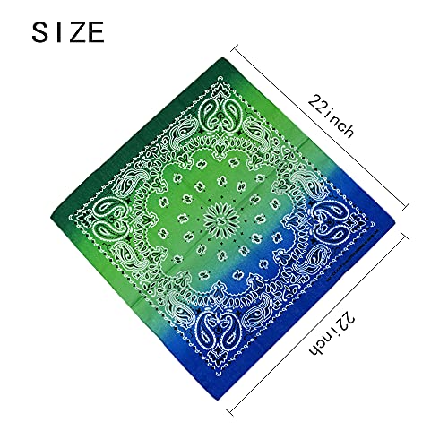 100% Cotton Bandana 12-Pack Paisley Head Wrap Headband Handkerchief Scarf Wristband For Men And Women Halloween Xmas Gift (22? X 22") #TOP1