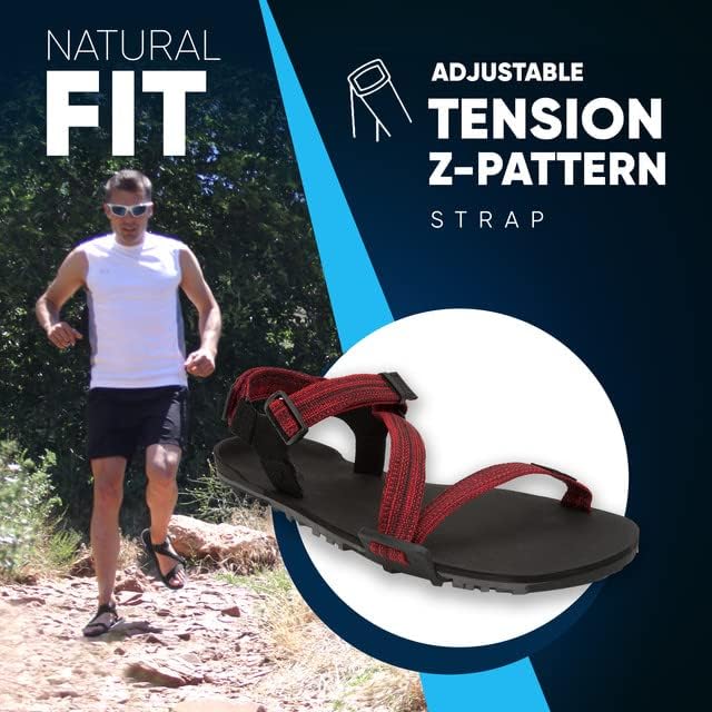 Miniatura 6 de Xero Shoes Sandalias Z-Trail para hombre - Zero Drop comodidad y protección ligeras Carbón vegetalPimienta roja 0 Wide