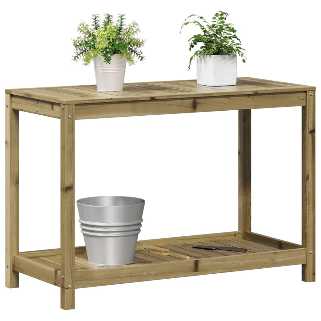 vidaXL Mesa plantación con Estante Madera Pino impregnada 108x50x75 cm