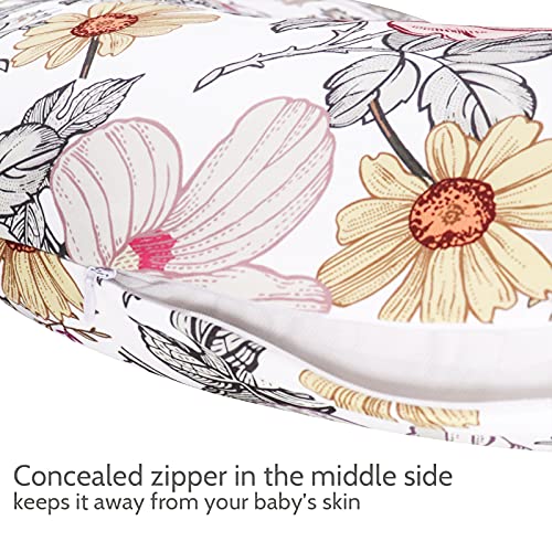 Hnhuaming Floral Nursing Pillow Cover, Breastfeeding Pillow Slipcover For Baby Girls, Soft Snug Fits On Newborn Feeding Pillow Case #TOP3