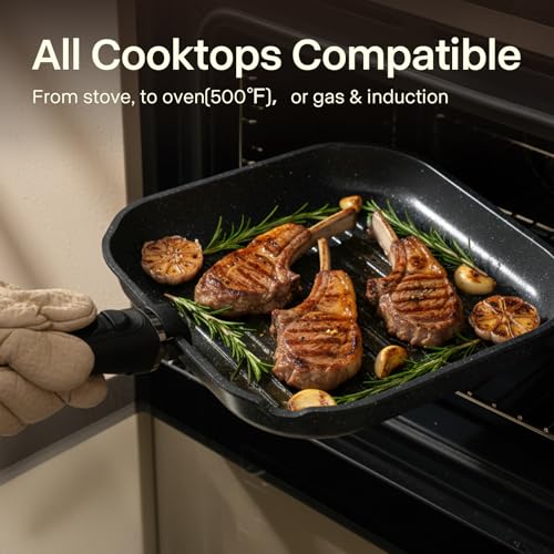 Image of 19 Pcs Pots and Pans Set Non Stick, Stackable Cookware Sets with Detachable Handle, Granite Induction RV Kitchen Portable Cooking Set Removable Handles, Dishwasher ＆ Oven Safe, Black