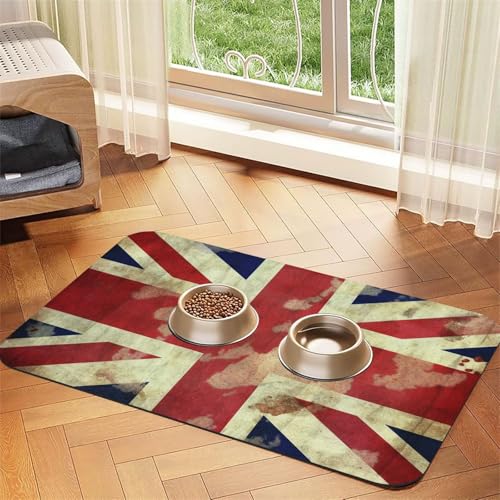 Tapis d'alimentation vintage Union Jack imperméable et absorbant - 2