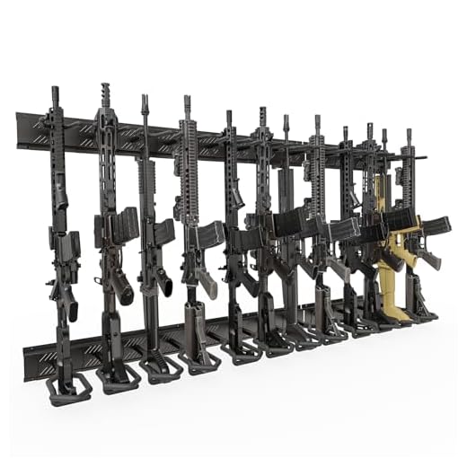 Nonkky Gun Rack, 12 Slots Adjustable Gun Rack Wall Mount, Heavy Duty Steel Gun Wall Mount Holds up to 150 Lbs, Gun Racks for Wall with Soft Padding