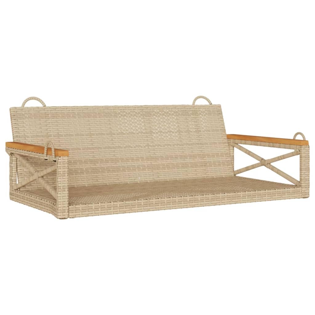 ShGaxin Banco Columpio de ratán sintético Beige 109x62x40 cm, Columpio Jardin Exterior, Balancin Jardin Exterior, Muebles Jardin Exterior, Balancin Balcon - 368154