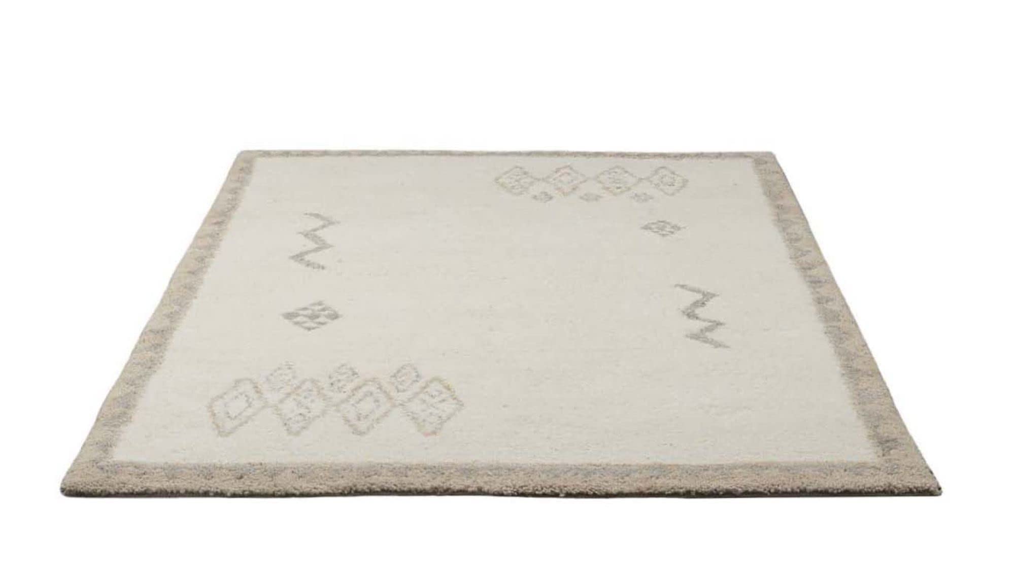 THEKO | Tappeto Berbero marocchino, fatto a mano con lana al 100% | Hadj | con motivo | Colore: Jaspe | 70 x 140 cm