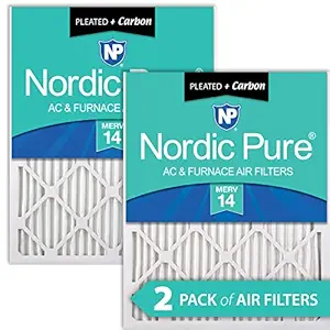 Nordic Pure 16x25x1 MERV 14 Plus Carbon AC Furnace Filters Qty 2, 16x25x1M14+C Piece