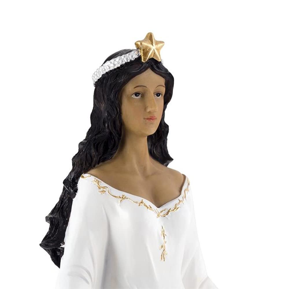 Yemayá Figura 40 cm. Blanca Diosa orishá Pueblo egba religión Yoruba Imagen Base Olas peana Resina