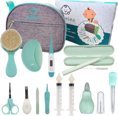 Kuketes - Set Cuidado Bebe Recién Nacido. Kit Higiene Para El Cuidado Del Bebe. Pack Accesorios Lima, Tijeras, Saca Mocos, Jeringa bebe, cepillo, peine. Kit completo bebes para viaje y uso diario