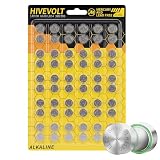 HIVEVOLT Lr1130 Battery 60 Pack, AG10 189 389 LR54 V10GA Long Lasting Button Batteries, Premium Alkaline 1.5V Coin Cell