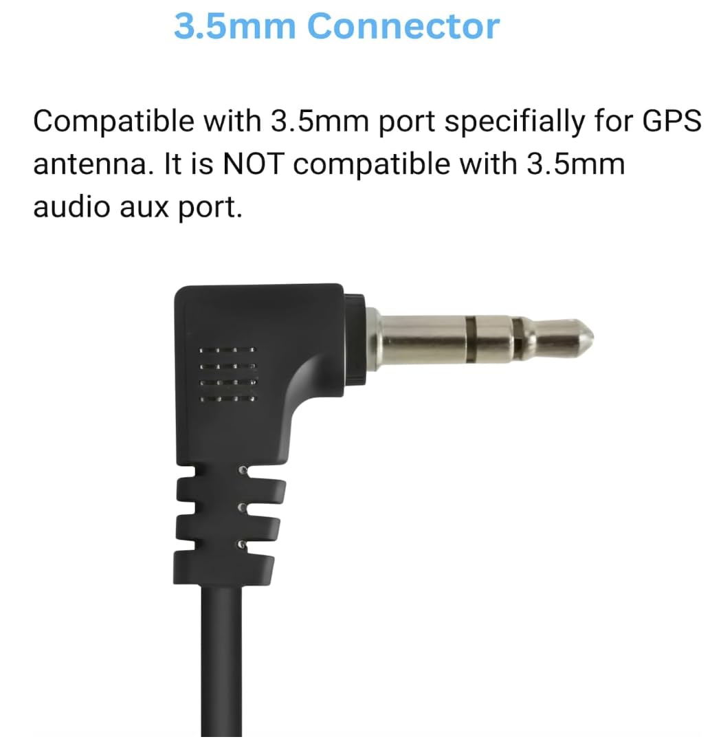 Antenna GPS Attiva per Auto 3 Metri RG174 3,5mm 3Pin Base Magnetica 28dB