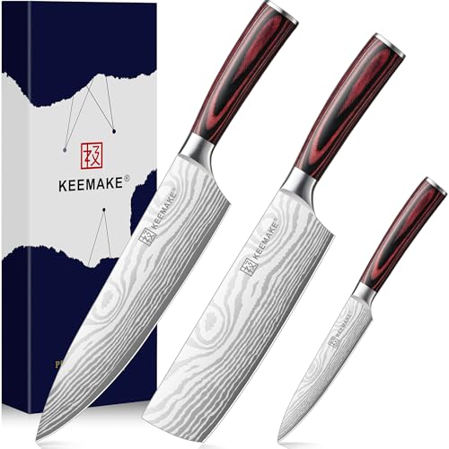 KEEMAKE Kitchen Knife Sets, 3 Pieces Professional Chef Knife Set