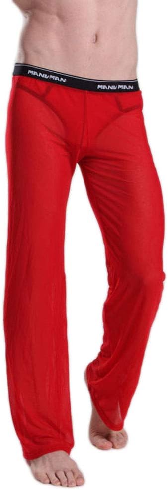 Men's Mesh See Through Pajama Pants Nightwear Sleep Bottoms Underwear