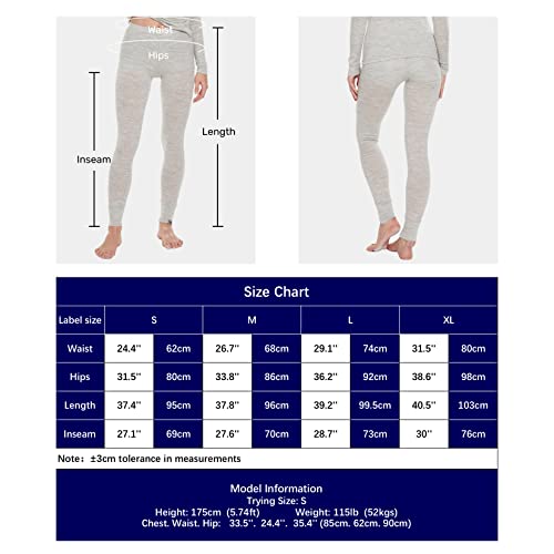Merinnovation Merino Wool Base Layer Pants For Women 100% Merino Wool Thermal Underwear Bottom Elastic Lightweight #TOP3