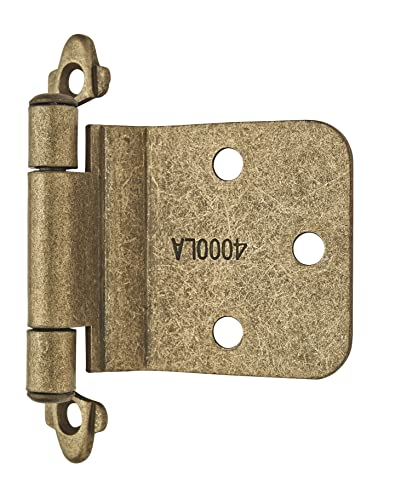 Amerock | Cabinet Hinge | Variable Overlay Hinge With Reverse Bevel | Burnished Brass | 2 Pack | Self-Closing Hinge | Cabinet Door Hinge #TOP2