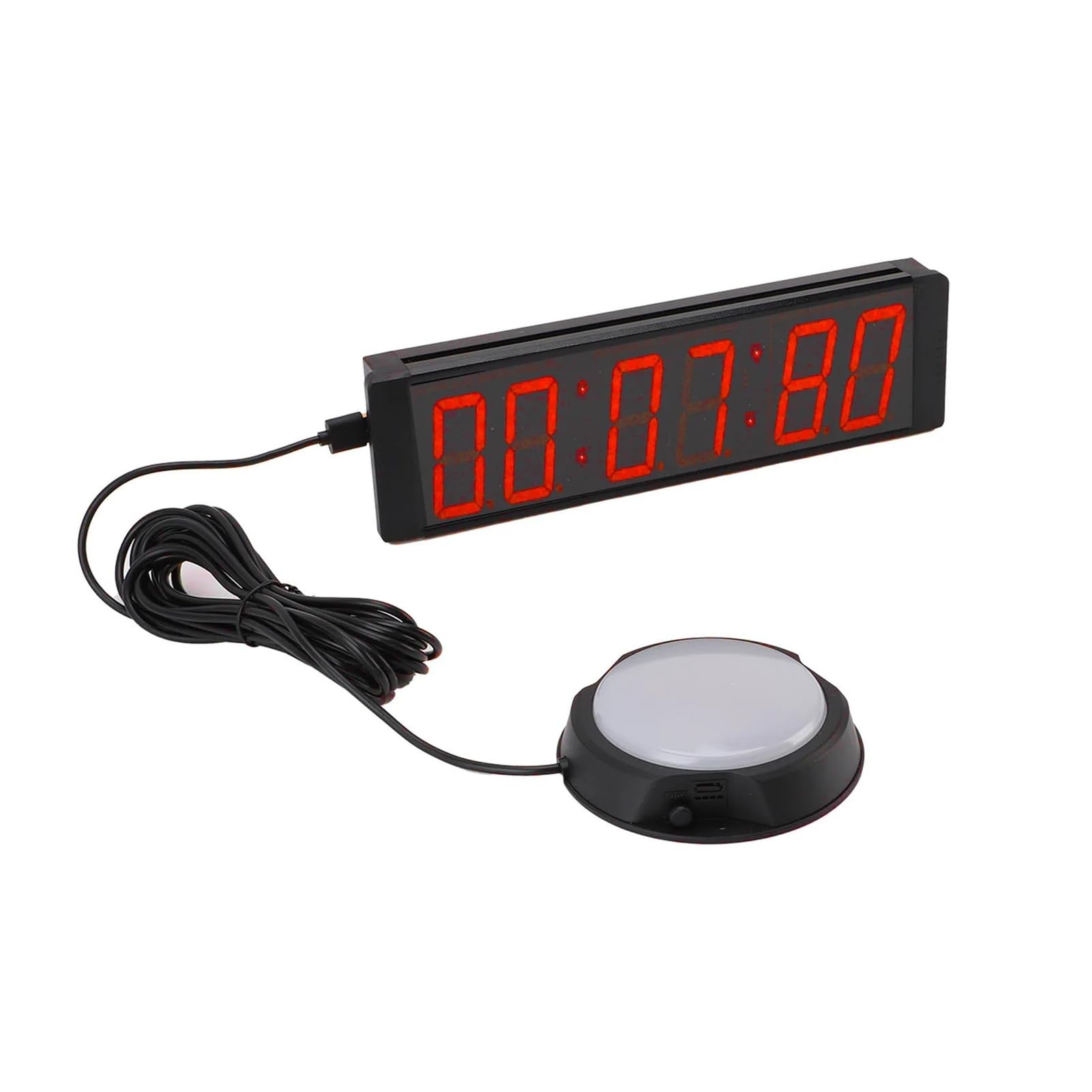 Temporizador de carreras LED de 1,5 pulgadas y 6 dígitos con pantalla roja, temporizador de gimnasio con cuenta regresiva y cuenta progresiva de 12/24 horas Uso en múltiples escenarios
