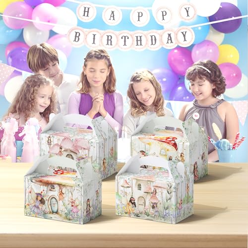 BBNEWPARTY 12Pcs Fairy Themed Party Decorations & Favor Boxes - Candy & Cake Boxes for Butterfly Fairy Themed Party Supplies