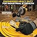 Iron Forge Cable 50 Foot Lighted Outdoor Extension Cord - 12/3 SJTW Heavy Duty Yellow Extension Cable with 3 Prong 15 AMP Grounded Plug for Safety