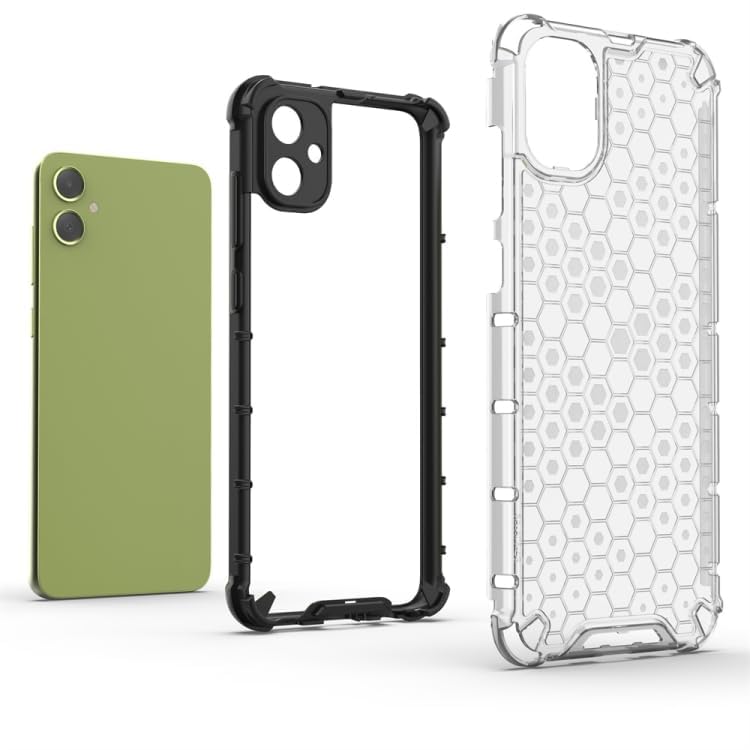 Image of Lustree TPU Honey Comb Armor Shock Proof Back Cover for for Samsung Galaxy A05 4G (Transparent)