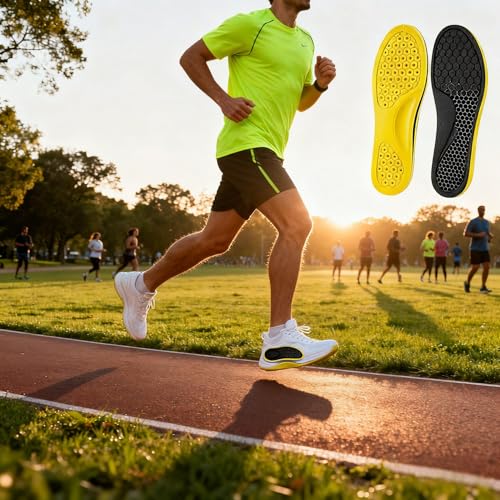 Plantillas deportivas para hombre, negras, talla US 8-8.5 miniatura 3