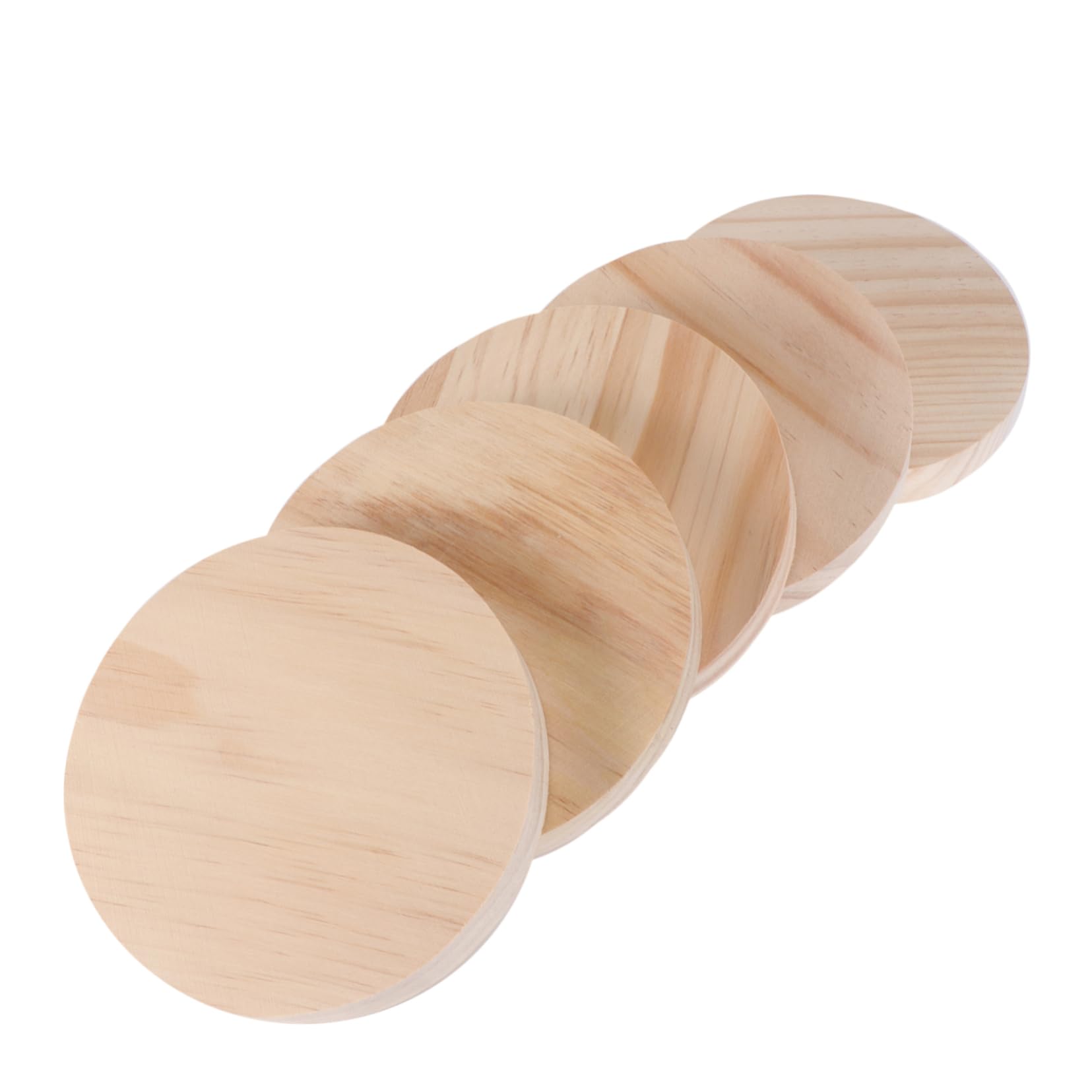COHEALI DIY Wooden Board Ornaments 5pcs Round Craft DIY Material Set Wooden Crafts