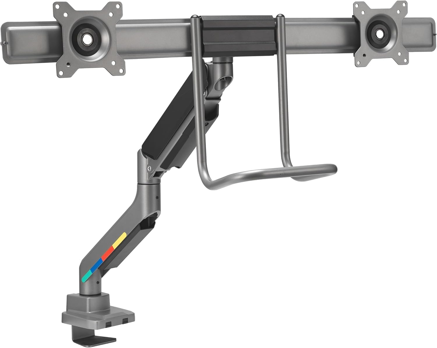 Kensington SmartFit Dual Monitor Arm, Verstellbarer Gasfeder-Monitorarm, Ergonomischer Computer PC Bildschirmständer, Handgriff, Für 19-32" Monitore (je 9 kg), VESA 75/100 mm, 360° Drehung, K58272WW