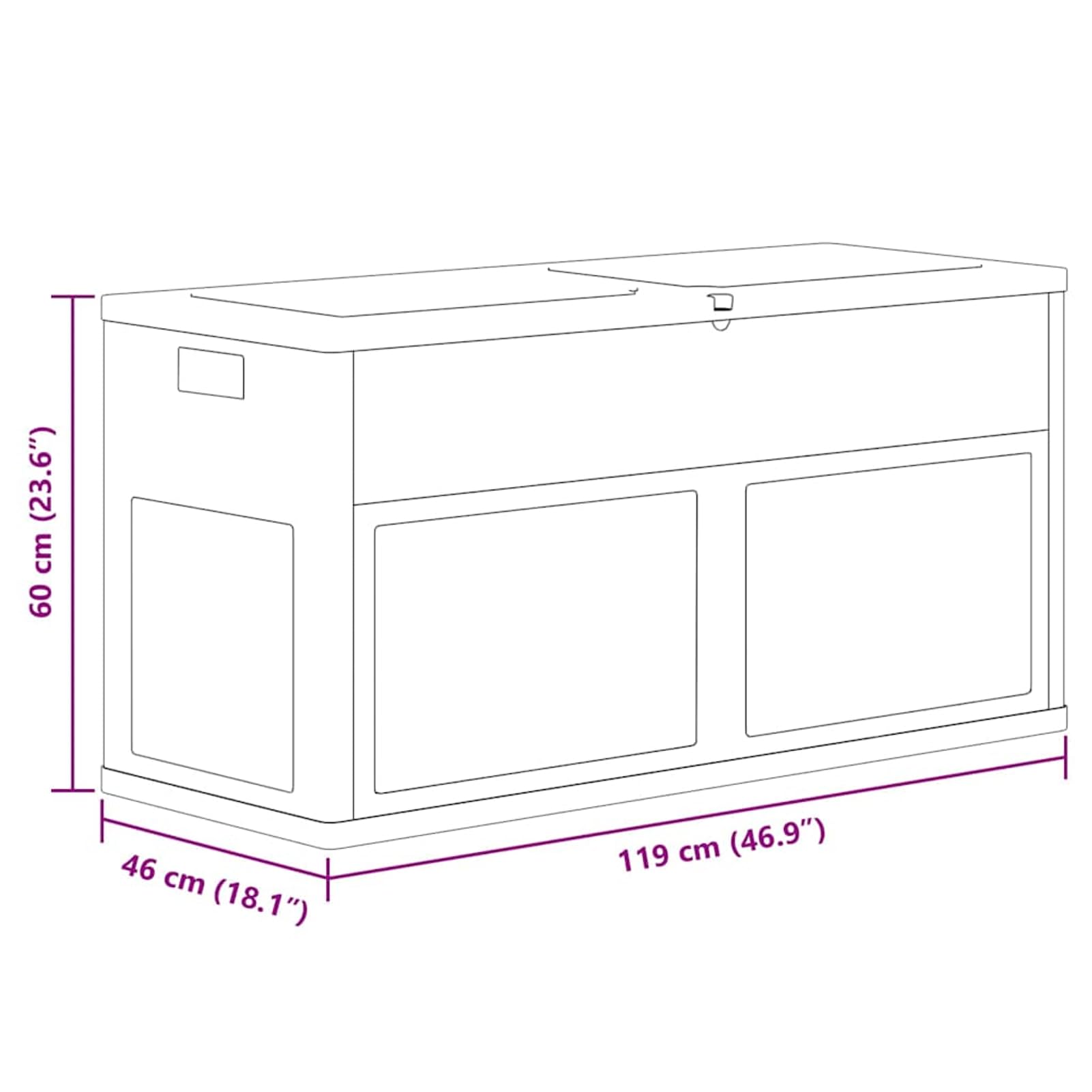 Anself Gartenbox Aufbewahrungsbox Kissenbox Truhe Outdoor 320L Kunststoff Holzoptik Grau Schwarz abschließbar wetterfest 45689