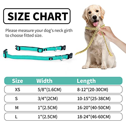 Nestroad Reflective Dog Collar,2 Pack Adjustable Dog Collars With Quick Release Buckle, Soft Neoprene Padded Pet Collar For Medium Dogs(Medium Collars,Teal) #TOP3
