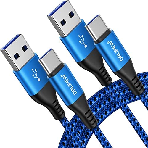 For Samsung S21 S21+ S20 Plus Ultra S10 A20e A21 M30S A31 A41 A51 A71 A81 A91 Charger Cable,USB Type C Fast Charge Charging Lead For Galaxy Note 10 A3 A5 2017,A8 A9 2018,LG V30 G6 G5 V20[2pack,1M+2M]