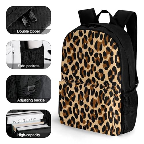 Backpack for Women Men, Cheetah Leopard Print Reusable Lightweight Daypack for Commuting, Travel, Funny Breathable Shoulder Bag3