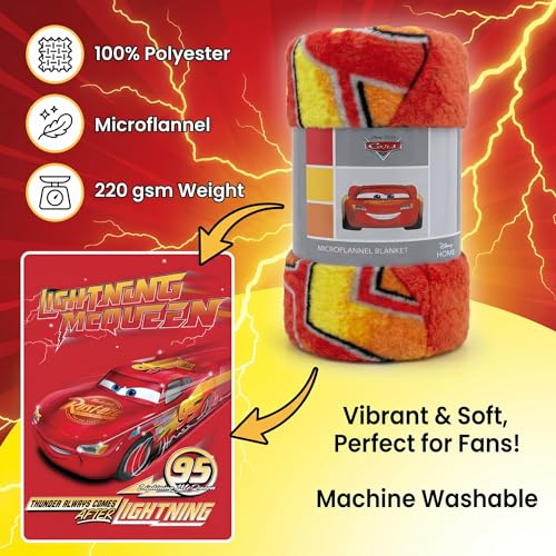 Disney Cars 3 Saetta McQueen, coperta in pile, 116,8 x 152,4 cm - immagine 2
