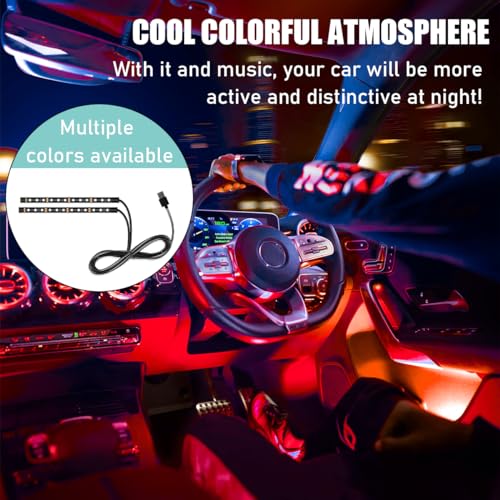 image for Yourkar Car LED Strip Light, 24 LED Auto Interior Under Dash Atmospher