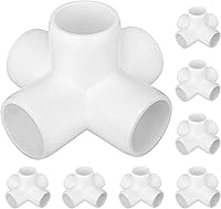 Vista 16 de Paquete de 12 codos de conexión de PVC de 3/4 pulgadas de 5 vías grado muebles para estantes de PVC DIY, marco de estructura de soporte