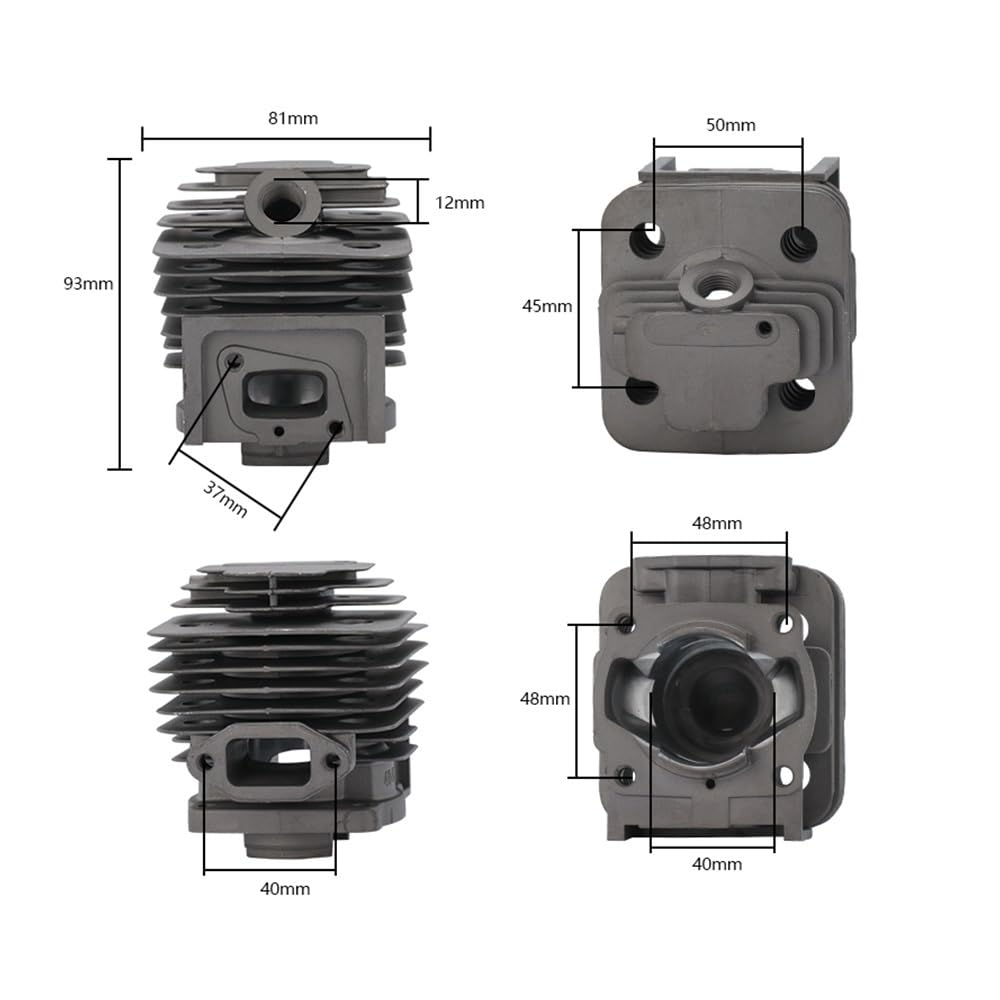 Kit de pistón de Cilindro de 40 mm for Motor de desbrozadora 40-5, Juego de Juntas de Anillo de pistón de Cilindro, Piezas de cortacésped
