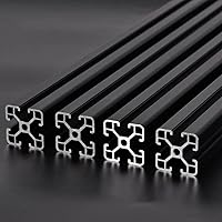 Vista 4 de 4 piezas de 48 pulgadas de perfil de extrusión de aluminio 4040 con ranura en T, riel lineal anodizado estándar europeo para piezas de impresora 3D