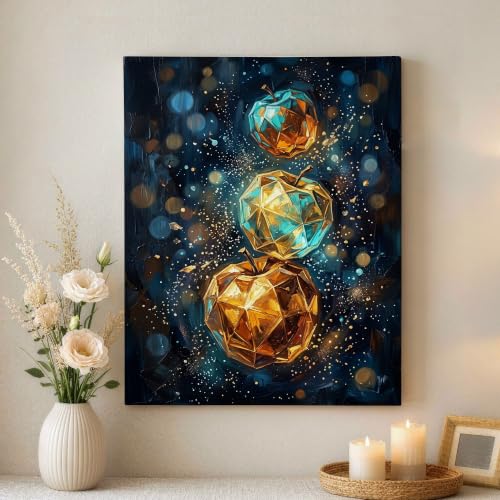 Lienzo decorativo para pared para renovar pasillos apagados con brillo moderno y geométrico